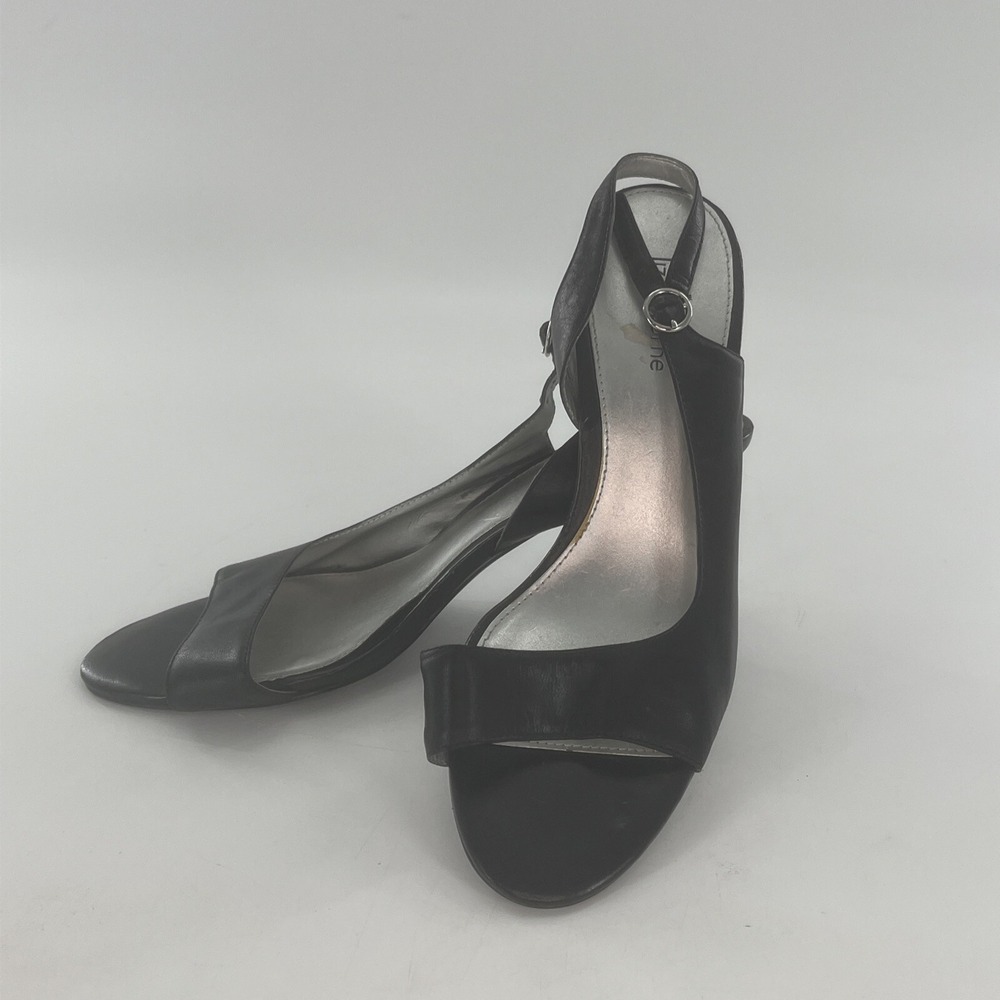 Liz Claiborne D'Orsay Slingback Pump Womens 8 M Black Open Toe Heel Legacy - Picture 5 of 16
